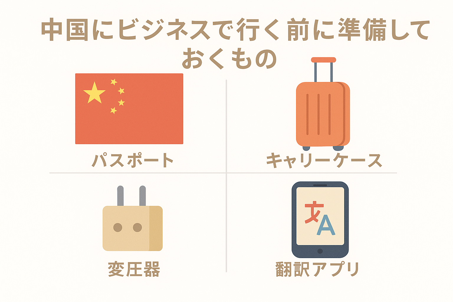 中国にビジネスで行くならこれを準備しよう！